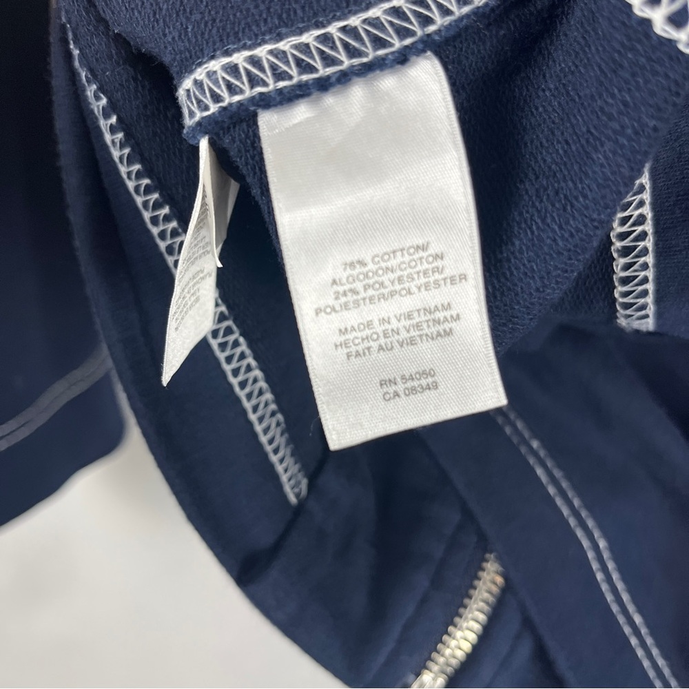 Anne Klein Sport Women's Activewear Blue Hooded Nautical Full Zip Jacket Size L - Picture 8 of 10